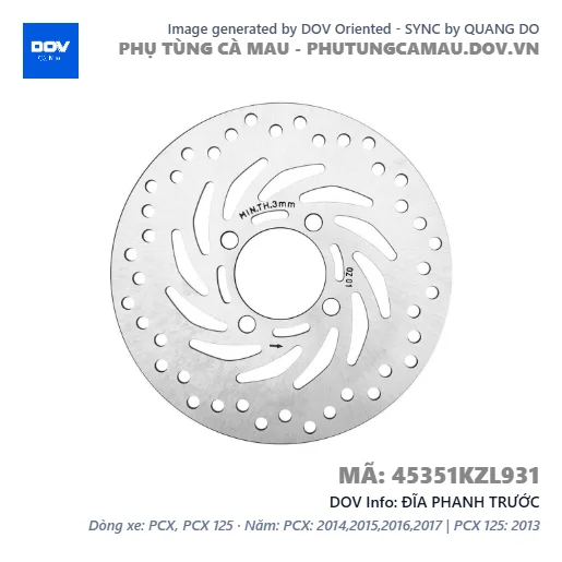 ĐĨA PHANH TRƯỚC  — 45351KZL931
