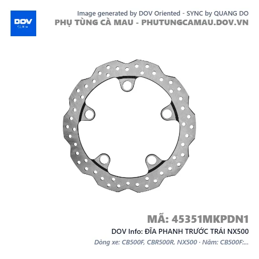 ĐĨA PHANH TRƯỚC TRÁI NX500 — 45351MKPDN1