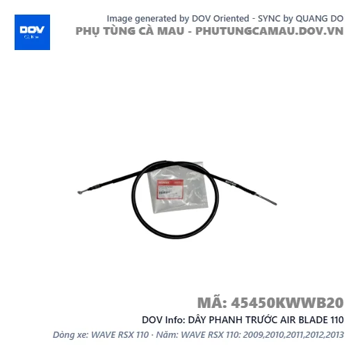DÂY PHANH TRƯỚC AIR BLADE 110 — 45450KWWB20