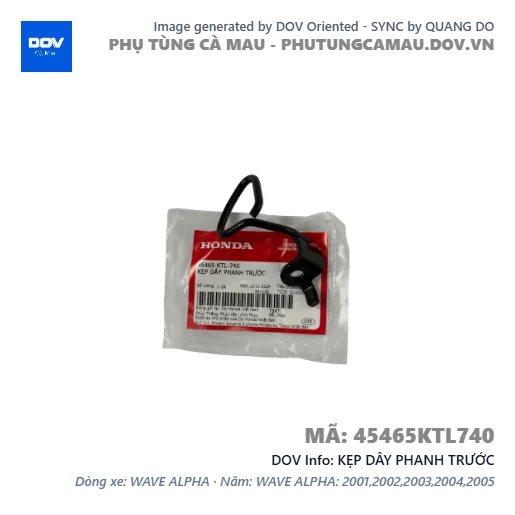 KẸP DÂY PHANH TRƯỚC — 45465KTL740