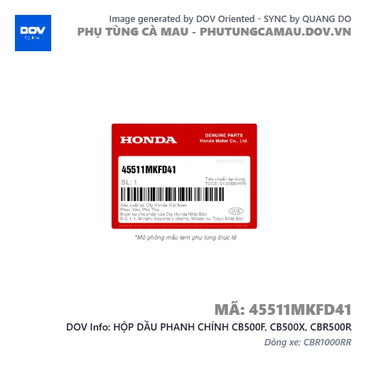 HỘP DẦU PHANH CHÍNH CB500F, CB500X, CBR500R — 45511MKFD41