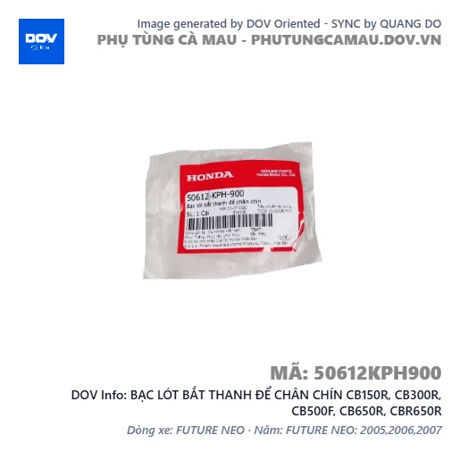 BẠC LÓT BẮT THANH ĐỂ CHÂN CHÍN CB150R, CB300R, CB500F, CB650R, CBR650R — 50612KPH900