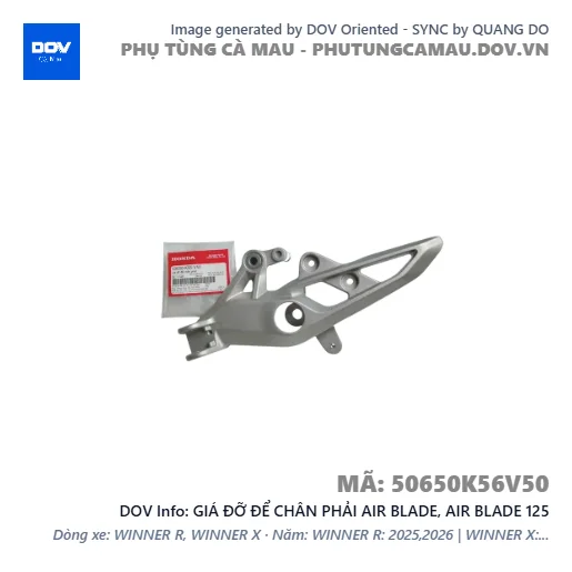 GIÁ ĐỠ ĐỂ CHÂN PHẢI AIR BLADE, AIR BLADE 125 — 50650K56V50
