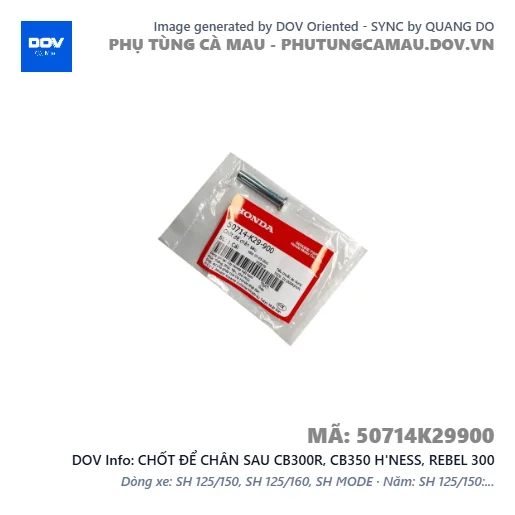 CHỐT ĐỂ CHÂN SAU CB300R, CB350 H'NESS, REBEL 300 — 50714K29900