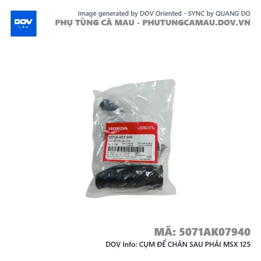 CỤM ĐỂ CHÂN SAU PHẢI MSX 125 — 5071AK07940