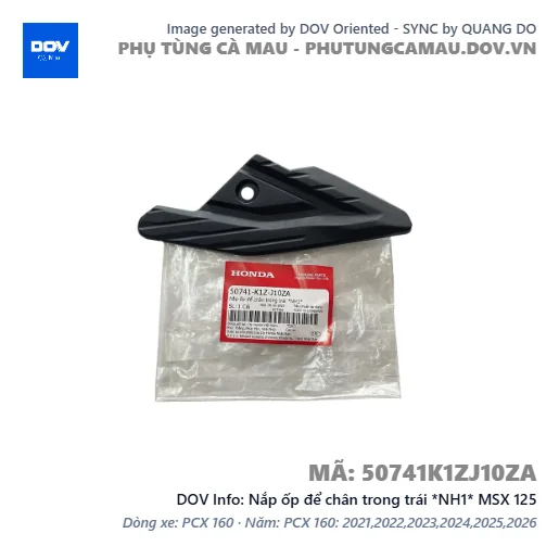 Nắp ốp để chân trong trái *NH1* MSX 125 — 50741K1ZJ10ZA