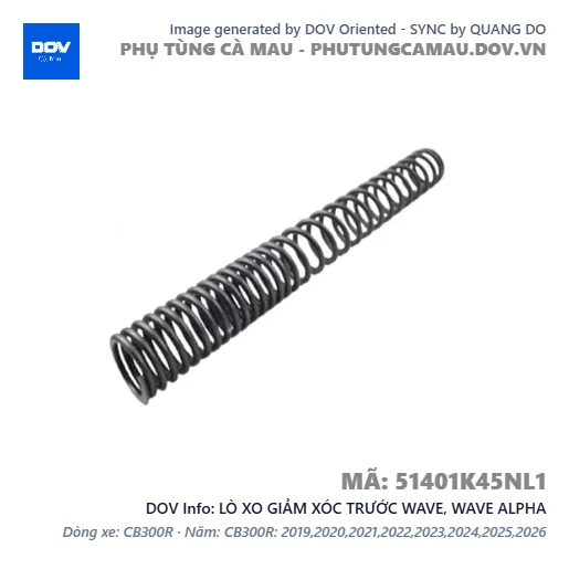 LÒ XO GIẢM XÓC TRƯỚC WAVE, WAVE ALPHA — 51401K45NL1