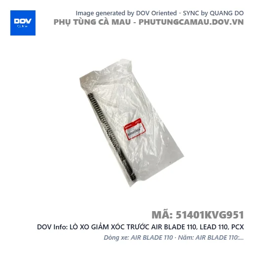 LÒ XO GIẢM XÓC TRƯỚC AIR BLADE 110, LEAD 110, PCX — 51401KVG951