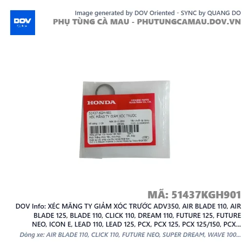 XÉC MĂNG TY GIẢM XÓC TRƯỚC ADV350, AIR BLADE 110, AIR BLADE 125, BLADE 110, CLICK 110, DREAM 110, FUTURE 125, FUTURE NEO, ICON E, LEAD 110, LEAD 125, PCX, PCX 125, PCX 125/150, PCX 160, SH 125/150, SH 125/160, SH 350, SH MODE, SUPER DREAM, VARIO 160, VISION 110, WAVE 100, WAVE ALPHA, WAVE ALPHA 110, WAVE RSX 110 — 51437KGH901