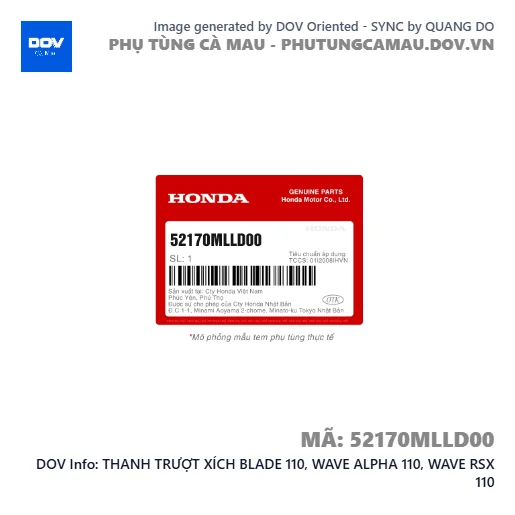 THANH TRƯỢT XÍCH BLADE 110, WAVE ALPHA 110, WAVE RSX 110 — 52170MLLD00