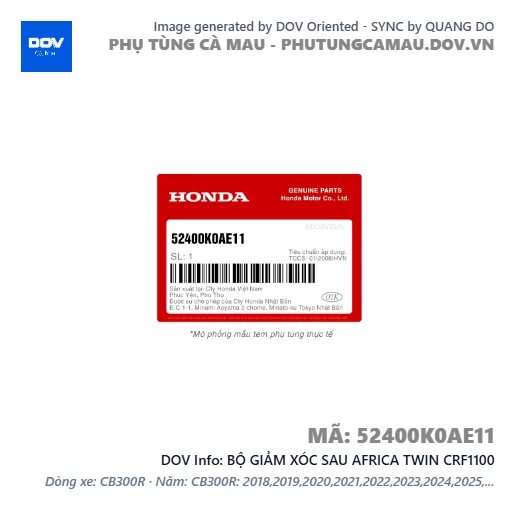 BỘ GIẢM XÓC SAU AFRICA TWIN CRF1100 — 52400K0AE11