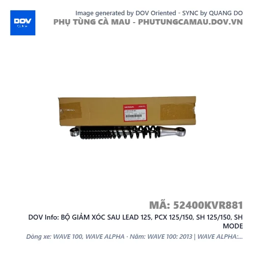 BỘ GIẢM XÓC SAU LEAD 125, PCX 125/150, SH 125/150, SH MODE — 52400KVR881