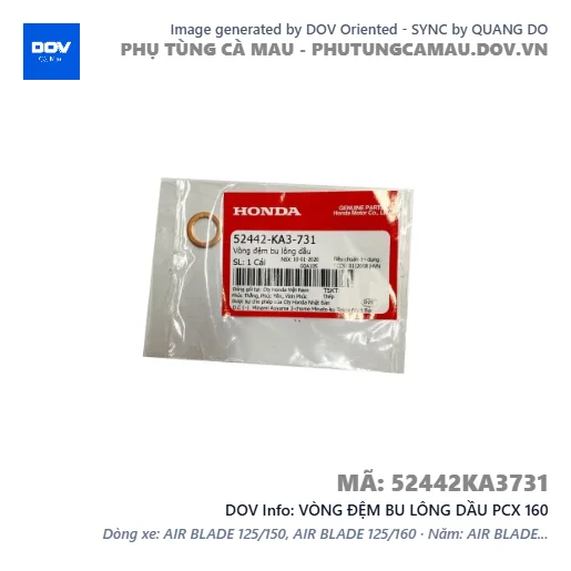 VÒNG ĐỆM BU LÔNG DẦU PCX 160 — 52442KA3731
