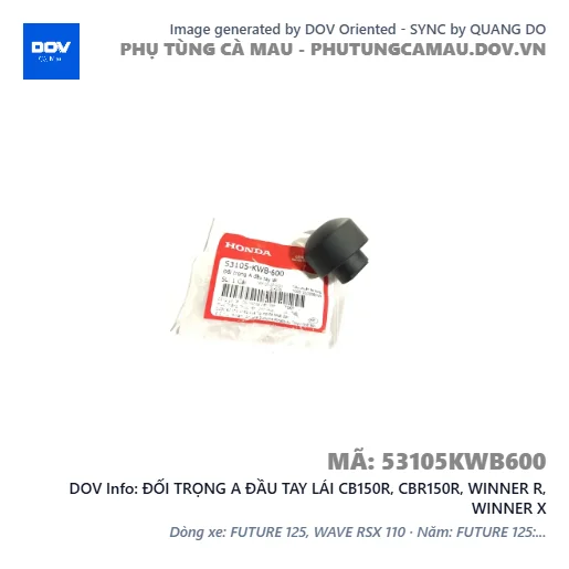 ĐỐI TRỌNG A ĐẦU TAY LÁI CB150R, CBR150R, WINNER R, WINNER X — 53105KWB600