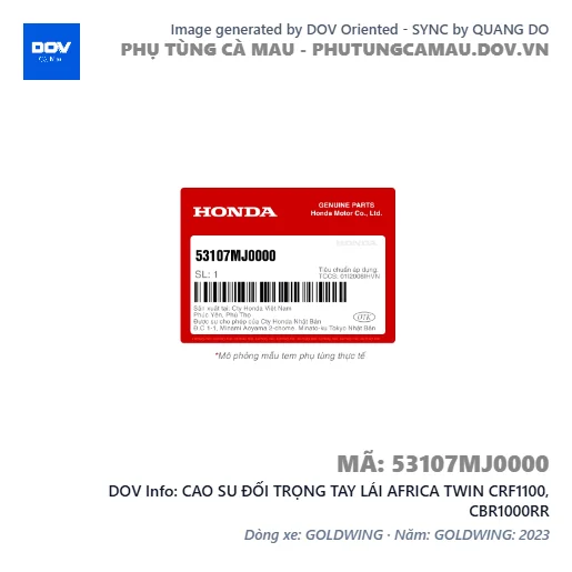 CAO SU ĐỐI TRỌNG TAY LÁI AFRICA TWIN CRF1100, CBR1000RR — 53107MJ0000