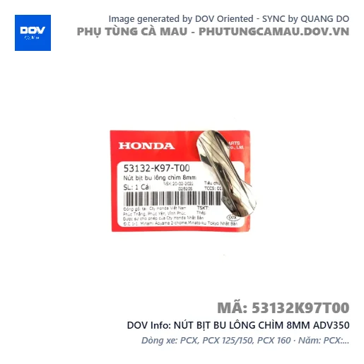 NÚT BỊT BU LÔNG CHÌM 8MM ADV350 — 53132K97T00