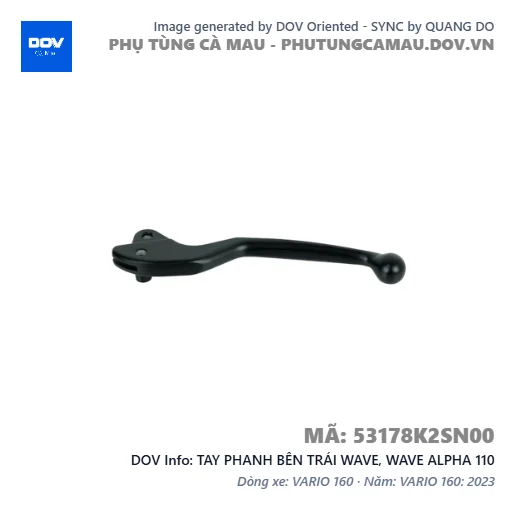 TAY PHANH BÊN TRÁI WAVE, WAVE ALPHA 110 — 53178K2SN00