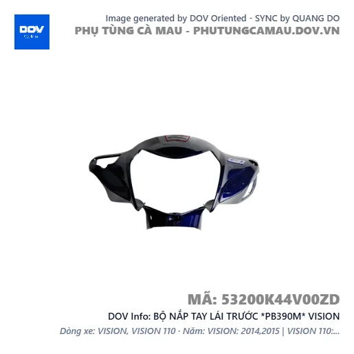 BỘ NẮP TAY LÁI TRƯỚC *PB390M* VISION — 53200K44V00ZD