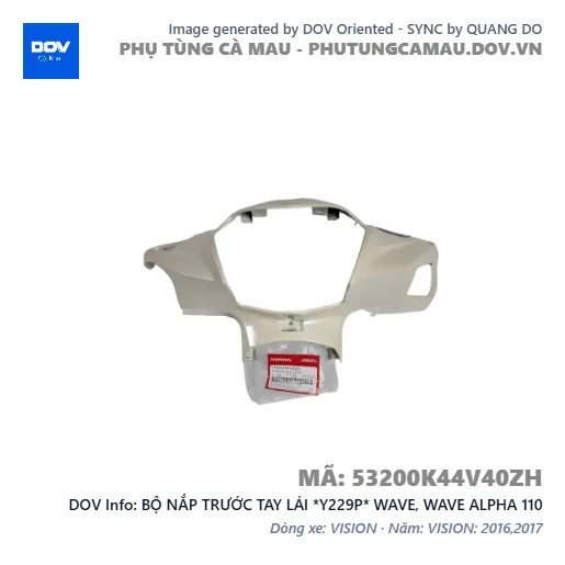 BỘ NẮP TRƯỚC TAY LÁI *Y229P* WAVE, WAVE ALPHA 110 — 53200K44V40ZH