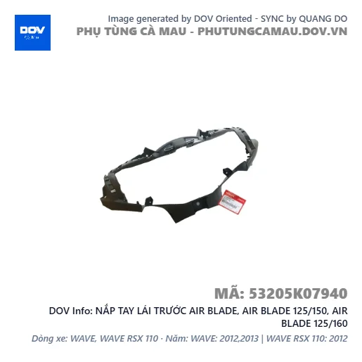 NẮP TAY LÁI TRƯỚC AIR BLADE, AIR BLADE 125/150, AIR BLADE 125/160 — 53205K07940