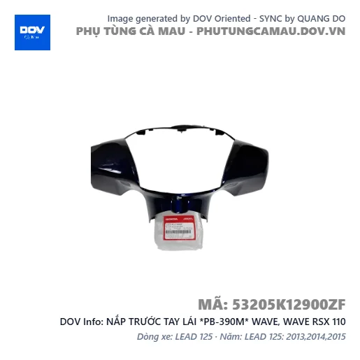 NẮP TRƯỚC TAY LÁI *PB-390M* WAVE, WAVE RSX 110 — 53205K12900ZF