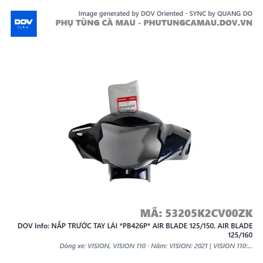 NẮP TRƯỚC TAY LÁI *PB426P* AIR BLADE 125/150, AIR BLADE 125/160 — 53205K2CV00ZK