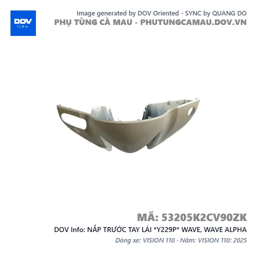 NẮP TRƯỚC TAY LÁI *Y229P* WAVE, WAVE ALPHA — 53205K2CV90ZK