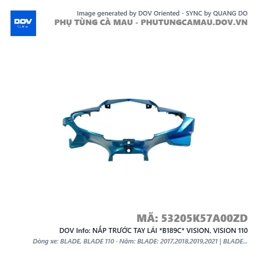 NẮP TRƯỚC TAY LÁI *B189C* VISION, VISION 110 — 53205K57A00ZD