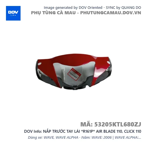 NẮP TRƯỚC TAY LÁI *R161P* AIR BLADE 110, CLICK 110 — 53205KTL680ZJ