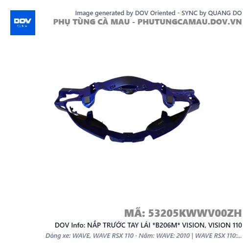 NẮP TRƯỚC TAY LÁI *B206M* VISION, VISION 110 — 53205KWWV00ZH