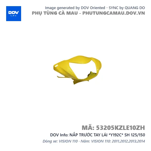 NẮP TRƯỚC TAY LÁI *Y192C* SH 125/150 — 53205KZLE10ZH
