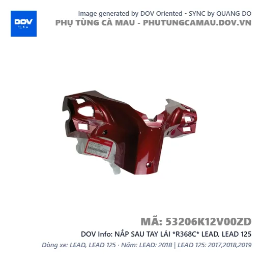 NẮP SAU TAY LÁI *R368C* LEAD, LEAD 125 — 53206K12V00ZD
