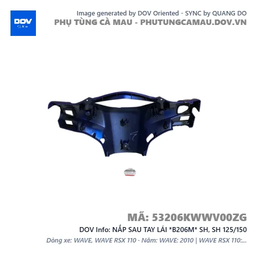NẮP SAU TAY LÁI *B206M* SH, SH 125/150 — 53206KWWV00ZG