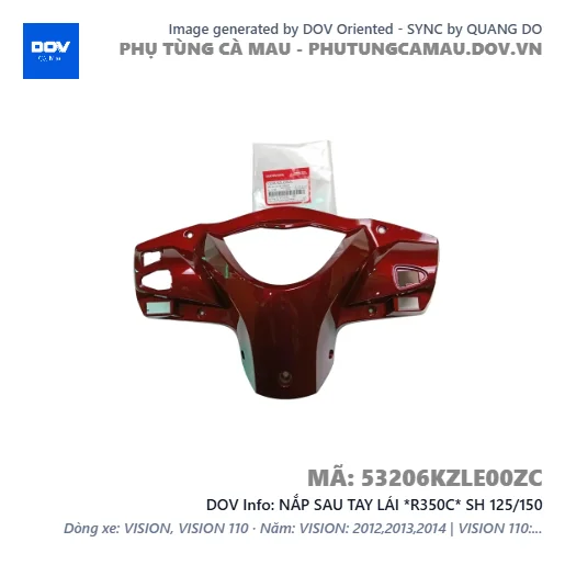 NẮP SAU TAY LÁI *R350C* SH 125/150 — 53206KZLE00ZC
