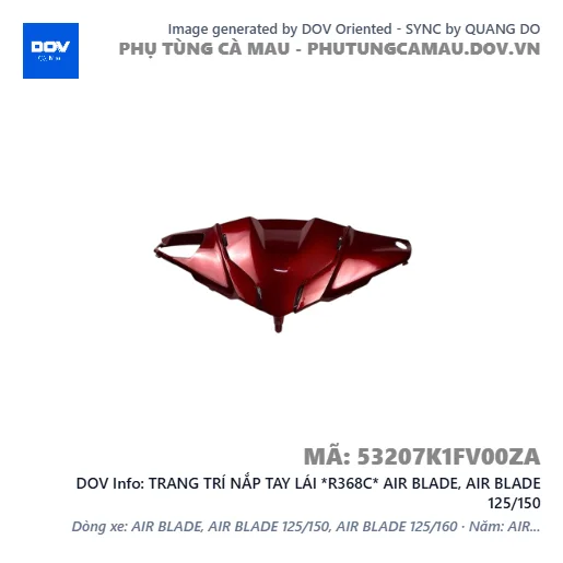 TRANG TRÍ NẮP TAY LÁI *R368C* AIR BLADE, AIR BLADE 125/150 — 53207K1FV00ZA