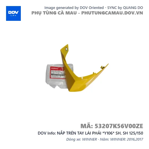 NẮP TRÊN TAY LÁI PHẢI *Y106* SH, SH 125/150 — 53207K56V00ZE