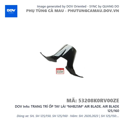 TRANG TRÍ ỐP TAY LÁI *NHB25M* AIR BLADE, AIR BLADE 125/160 — 53208K0RV00ZE