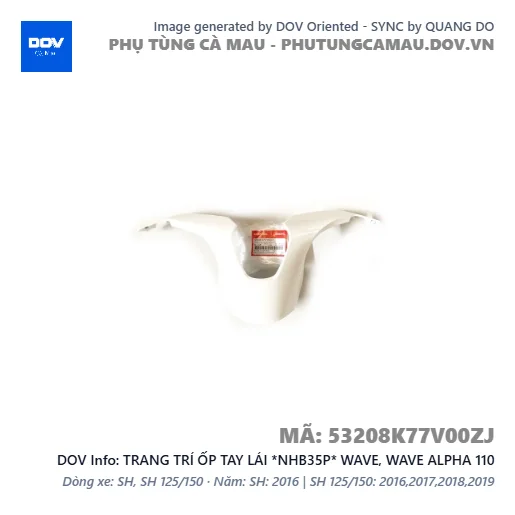 TRANG TRÍ ỐP TAY LÁI *NHB35P* WAVE, WAVE ALPHA 110 — 53208K77V00ZJ