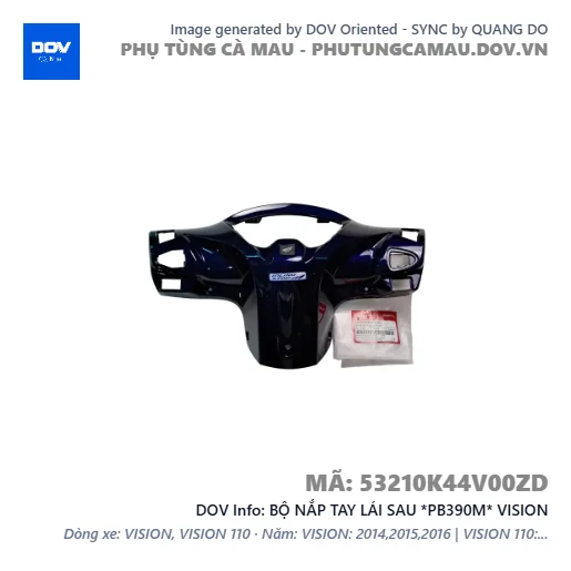 BỘ NẮP TAY LÁI SAU *PB390M* VISION — 53210K44V00ZD