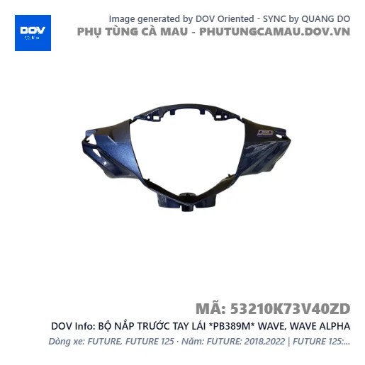 BỘ NẮP TRƯỚC TAY LÁI *PB389M* WAVE, WAVE ALPHA — 53210K73V40ZD