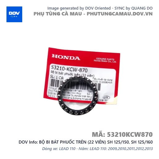 BỘ BI BÁT PHUỐC TRÊN (22 VIÊN) SH 125/150, SH 125/160 — 53210KCW870