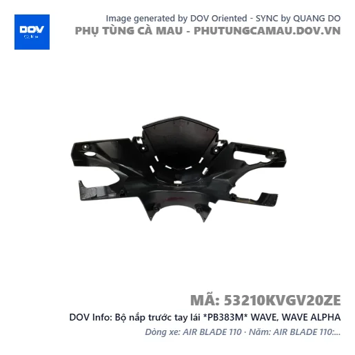 Bộ nắp trước tay lái *PB383M* WAVE, WAVE ALPHA — 53210KVGV20ZE