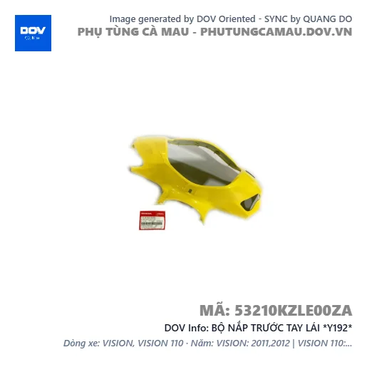 BỘ NẮP TRƯỚC TAY LÁI *Y192* — 53210KZLE00ZA