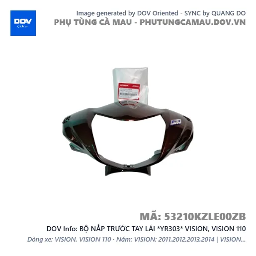 BỘ NẮP TRƯỚC TAY LÁI *YR303* VISION, VISION 110 — 53210KZLE00ZB