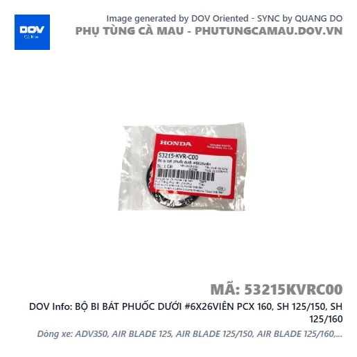 BỘ BI BÁT PHUỐC DƯỚI #6X26VIÊN PCX 160, SH 125/150, SH 125/160 — 53215KVRC00