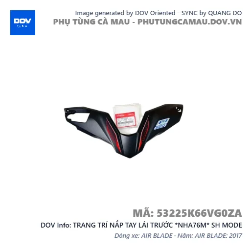 TRANG TRÍ NẮP TAY LÁI TRƯỚC *NHA76M* SH MODE — 53225K66VG0ZA