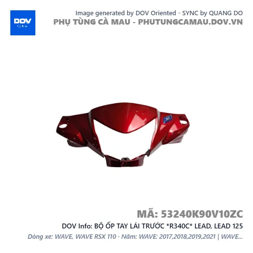 BỘ ỐP TAY LÁI TRƯỚC *R340C* LEAD, LEAD 125 — 53240K90V10ZC