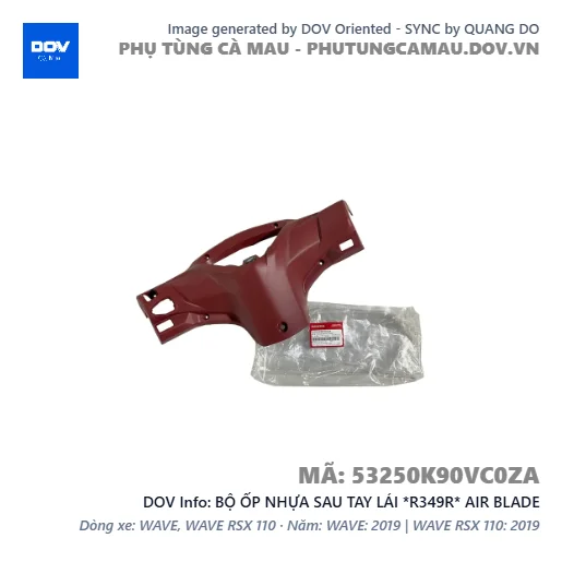 BỘ ỐP NHỰA SAU TAY LÁI *R349R* AIR BLADE — 53250K90VC0ZA