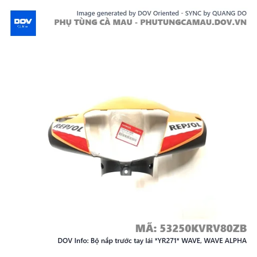 Bộ nắp trước tay lái *YR271* WAVE, WAVE ALPHA — 53250KVRV80ZB