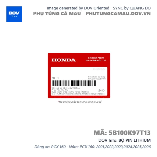 BỘ PIN LITHIUM  — 5B100K97T13